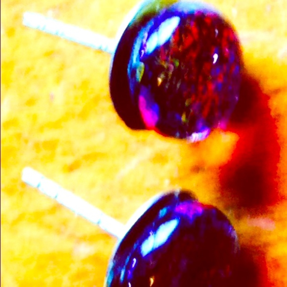 Dichronic Glass Post Earrings Bought at Art Fair  Handmade..